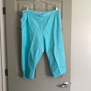 Cathy Daniels Aqua Cotton Pants